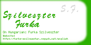 szilveszter furka business card